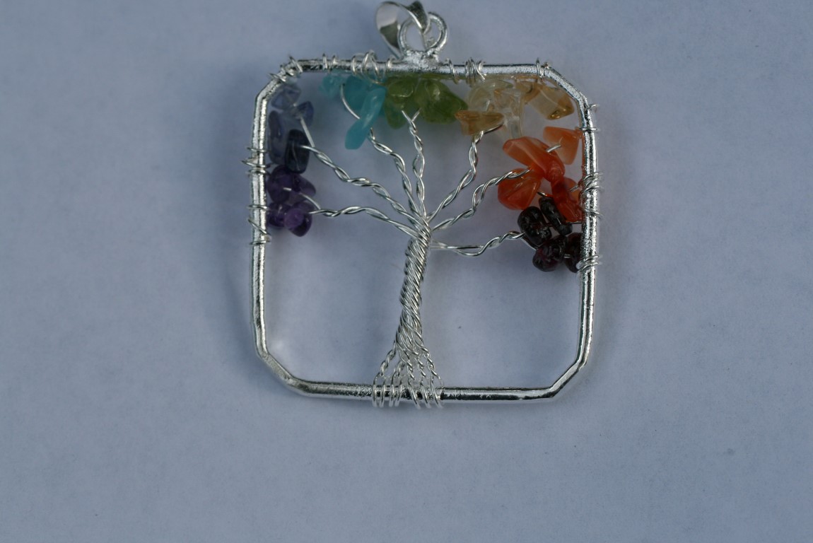 Square Tree of life Pendant 7 chakra 5205